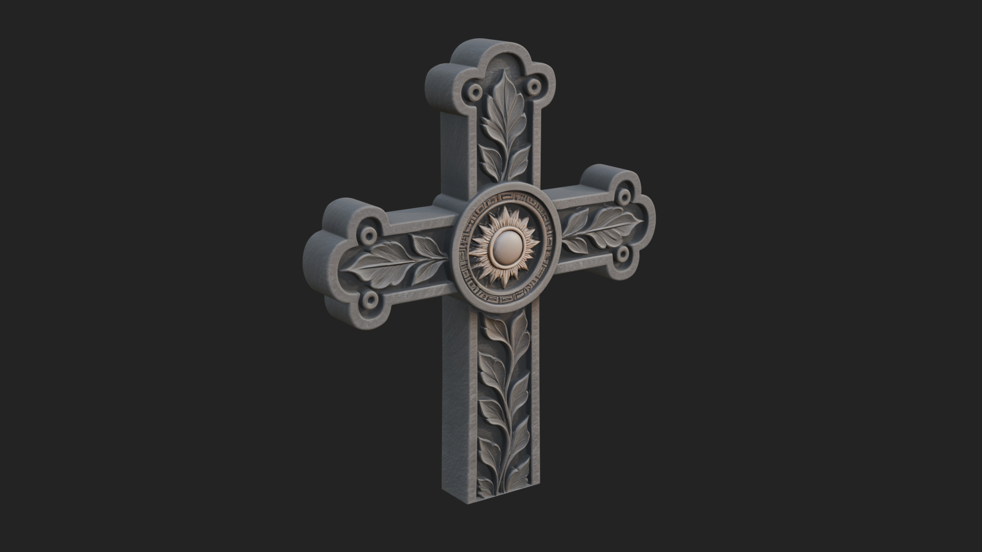 Carved Relief Wall Cross Design 88 3D Print Model 3D Model