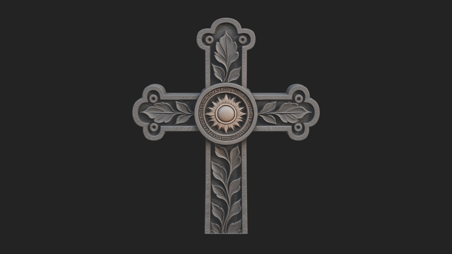 Carved Relief Wall Cross Design 88 3D Print Model 3D Model