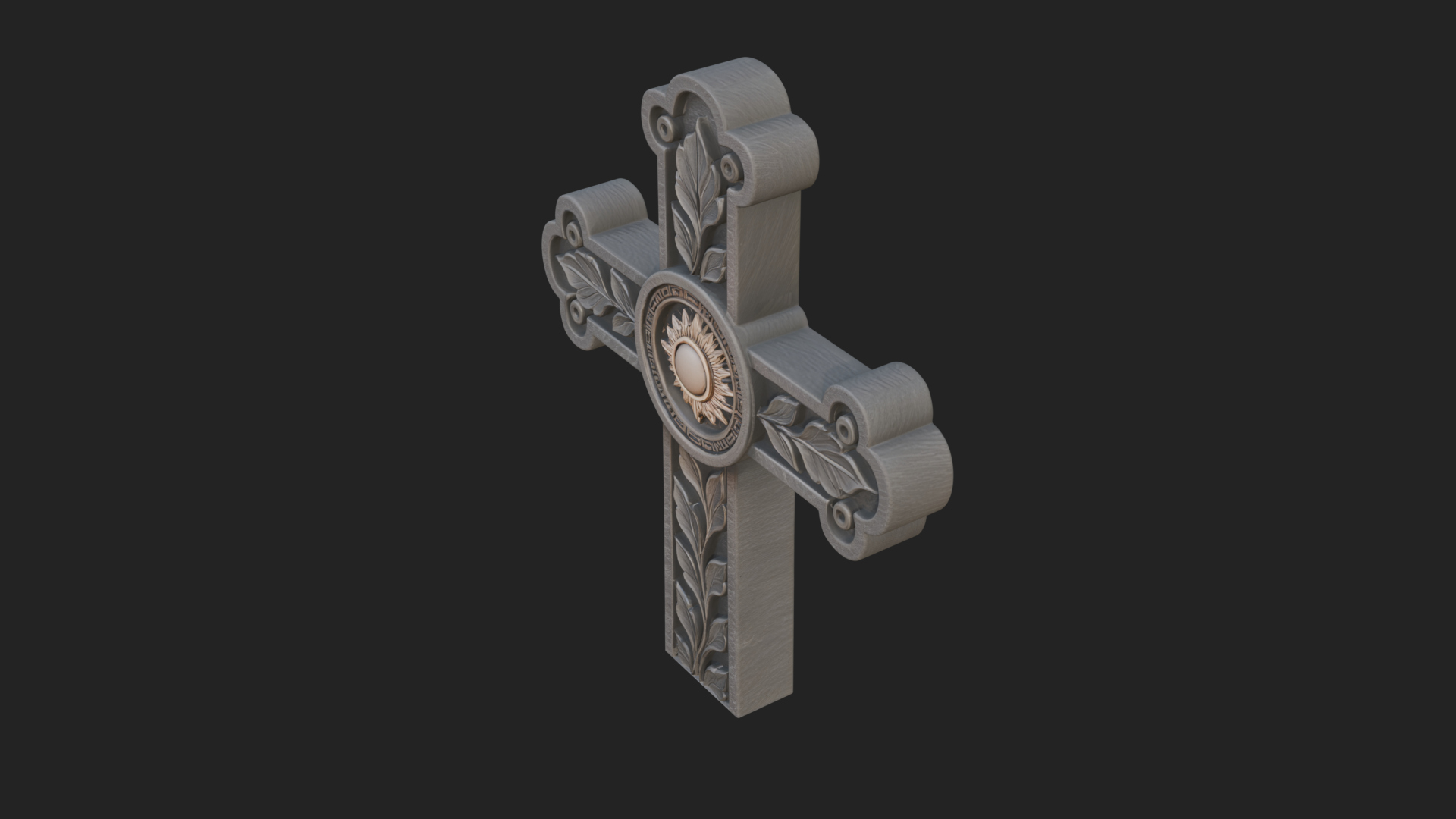 Carved Relief Wall Cross Design 88 3D Print Model 3D Model