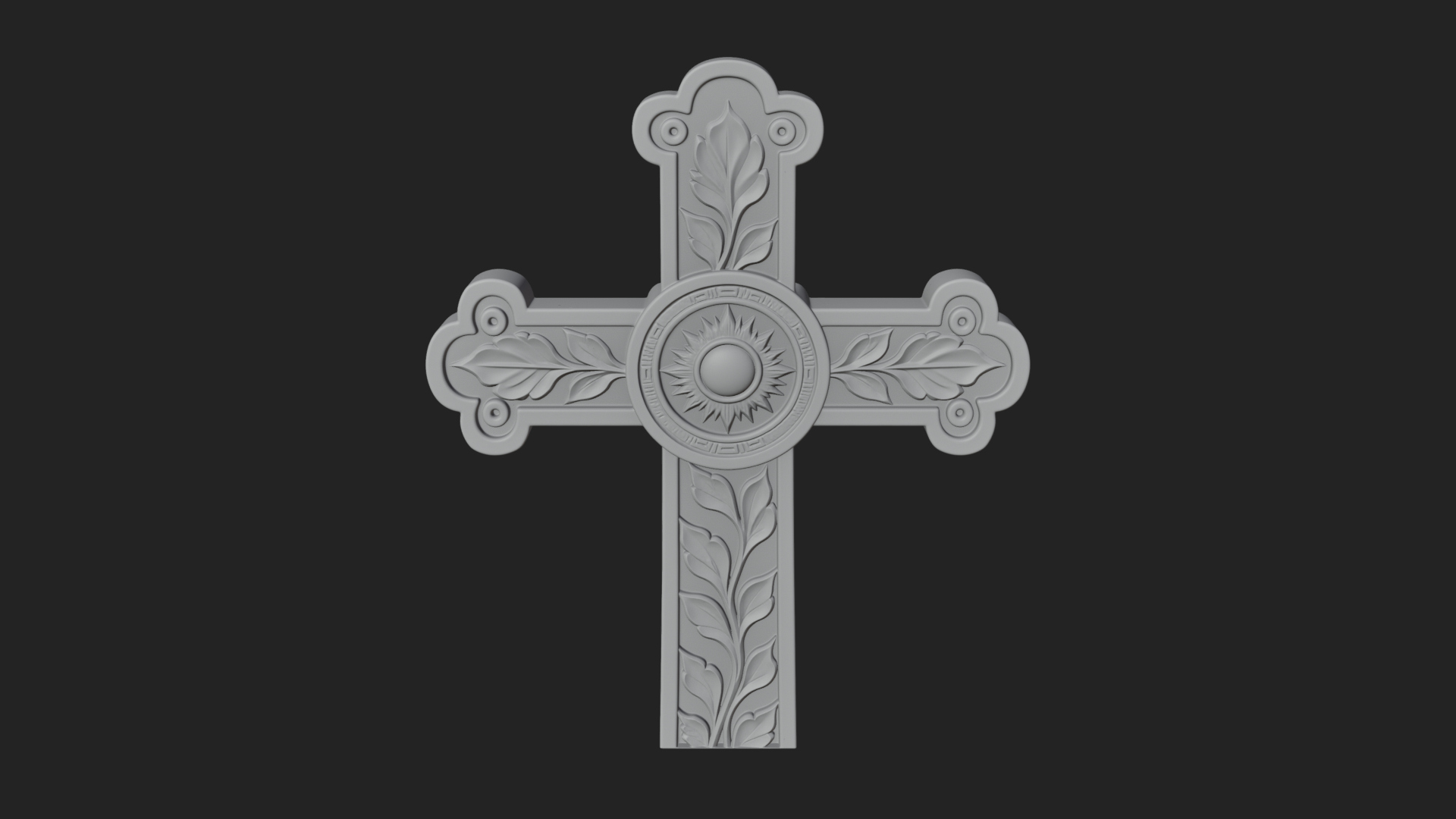 Carved Relief Wall Cross Design 88 3D Print Model 3D Model