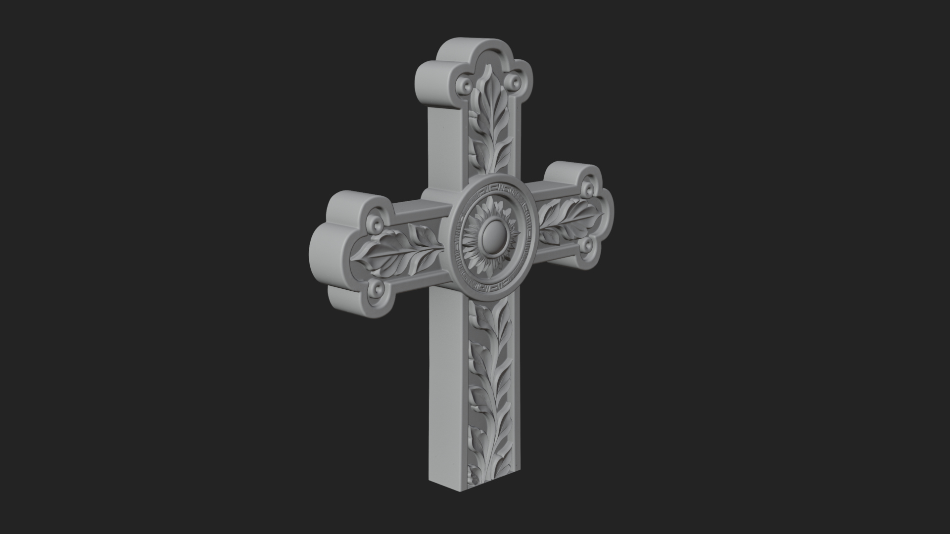 Carved Relief Wall Cross Design 88 3D Print Model 3D Model