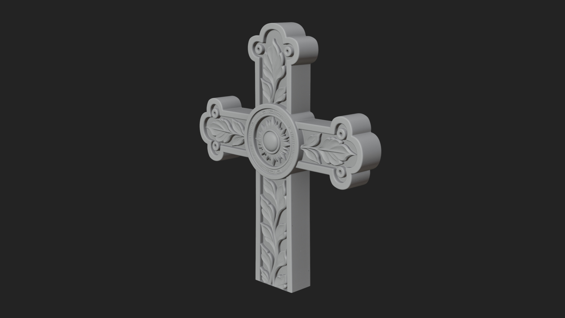 Carved Relief Wall Cross Design 88 3D Print Model 3D Model