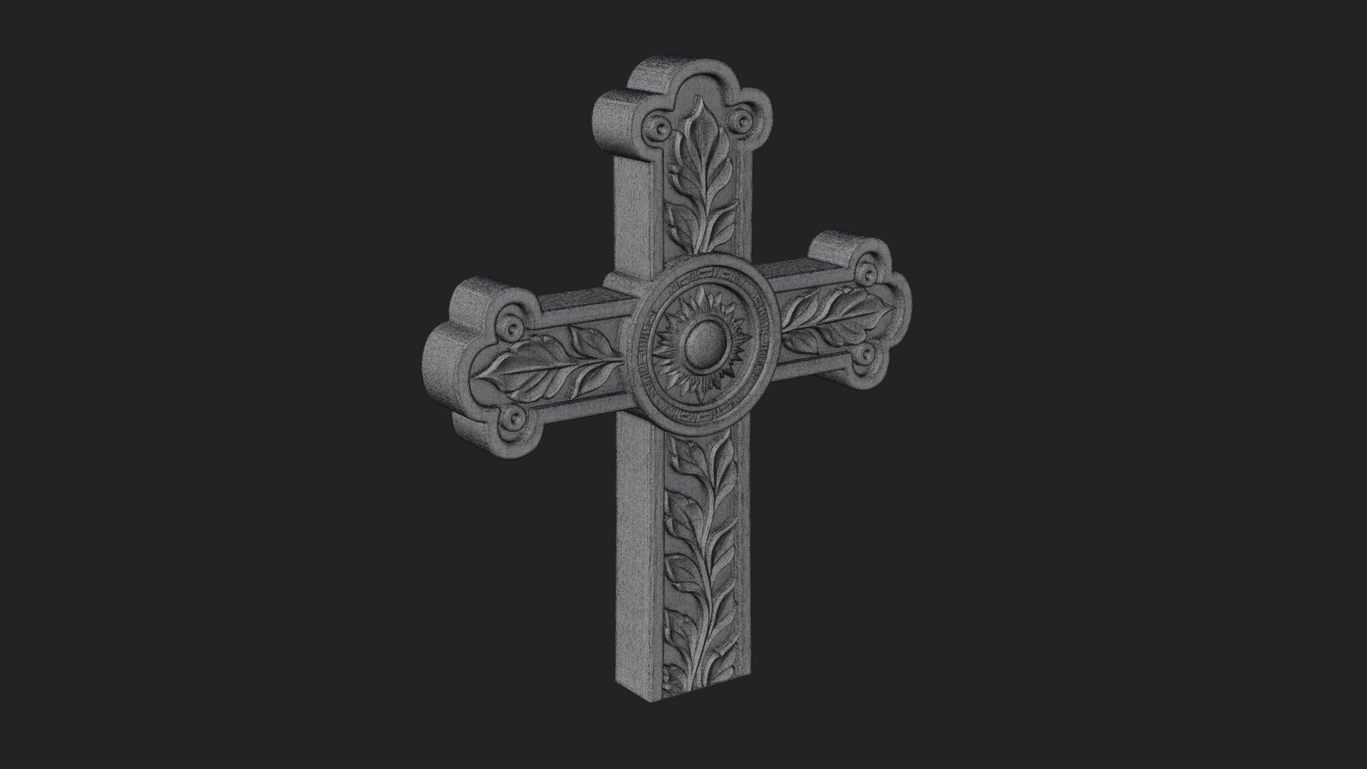 Carved Relief Wall Cross Design 88 3D Print Model 3D Model