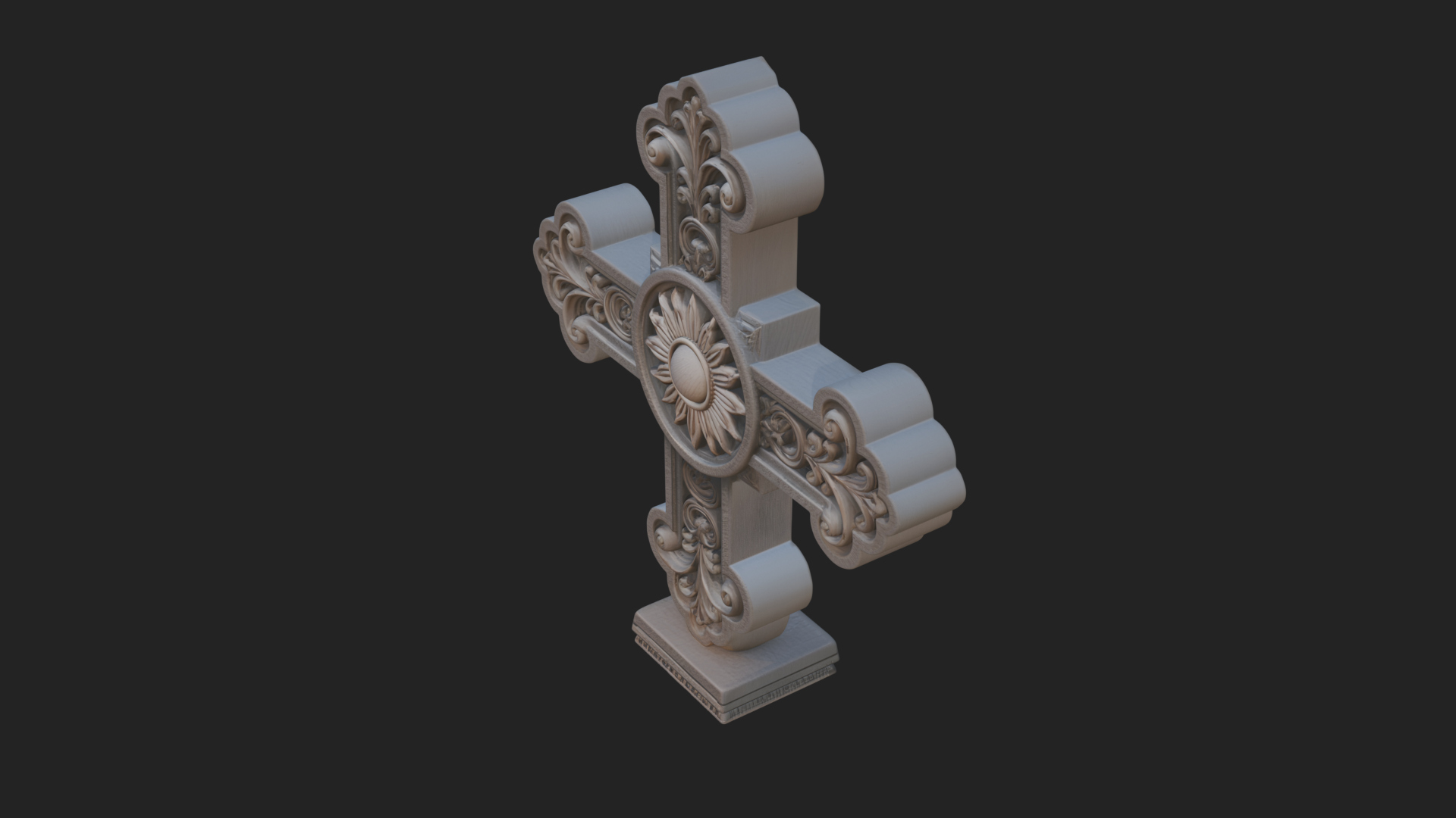 Carved Relief Wall Cross Design 89 3D Print Model 3D Model