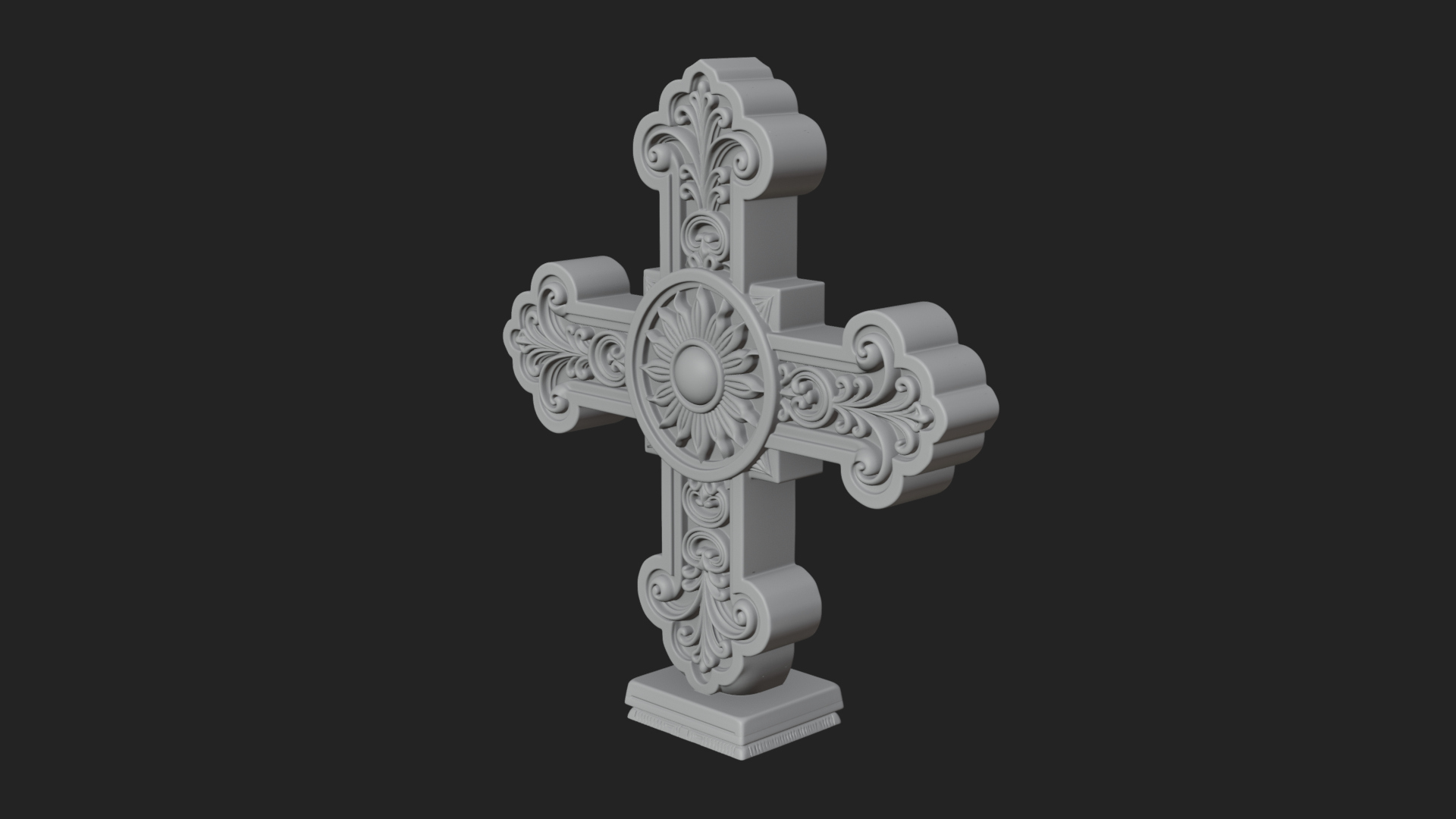 Carved Relief Wall Cross Design 89 3D Print Model 3D Model