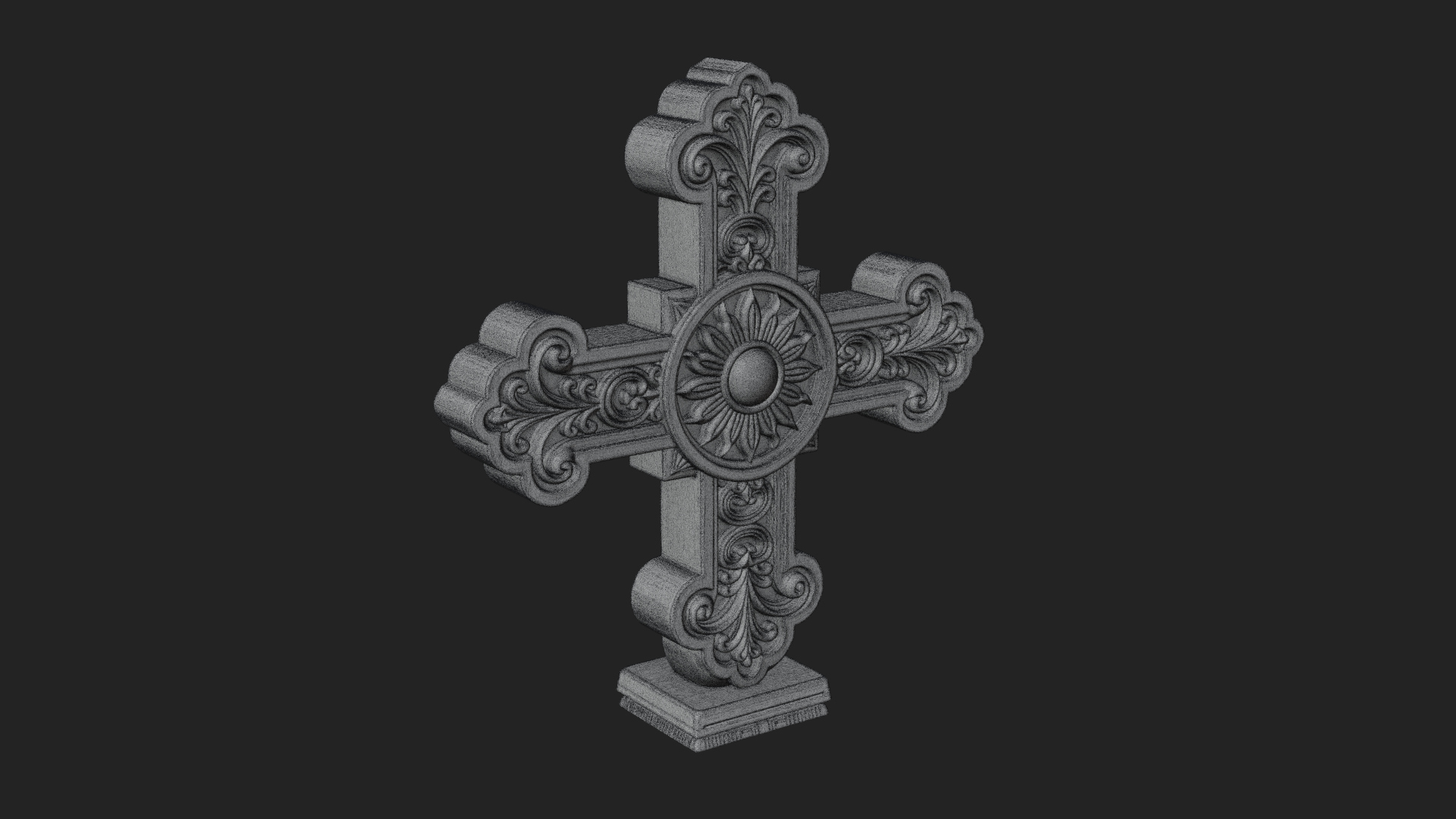 Carved Relief Wall Cross Design 89 3D Print Model 3D Model