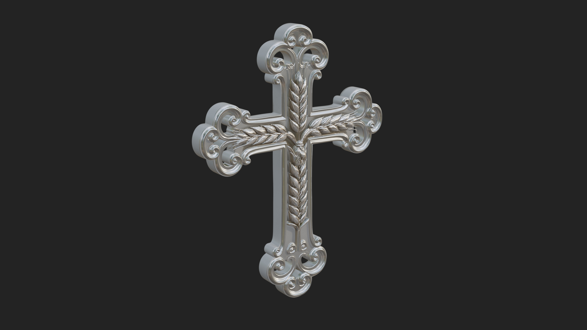 Carved Relief Wall Cross Design 9 3D Print Model 3D Model