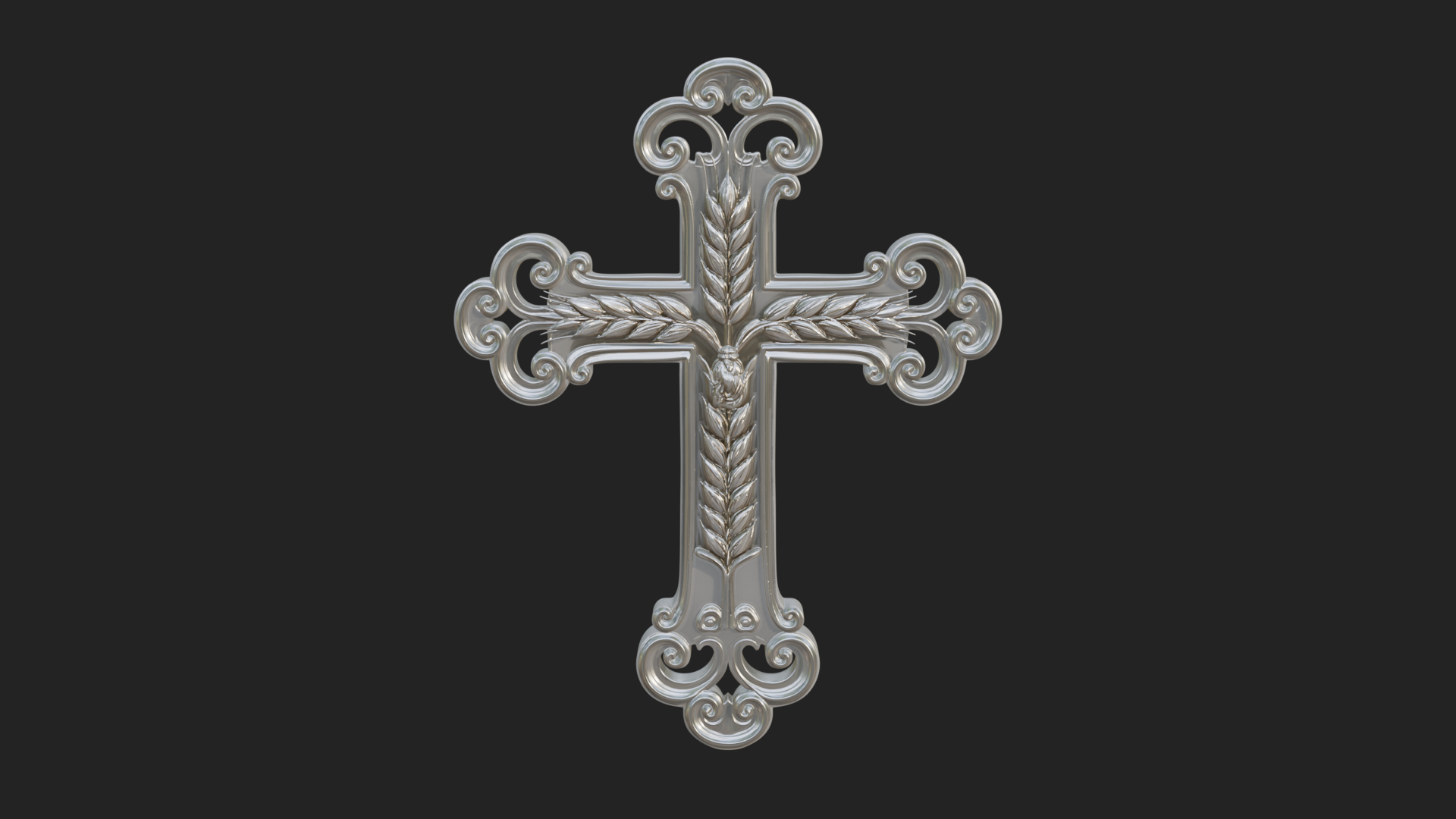 Carved Relief Wall Cross Design 9 3D Print Model 3D Model
