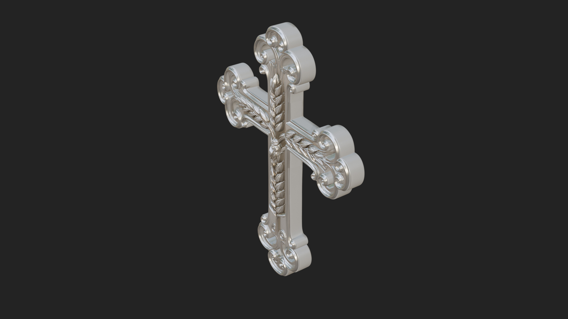 Carved Relief Wall Cross Design 9 3D Print Model 3D Model
