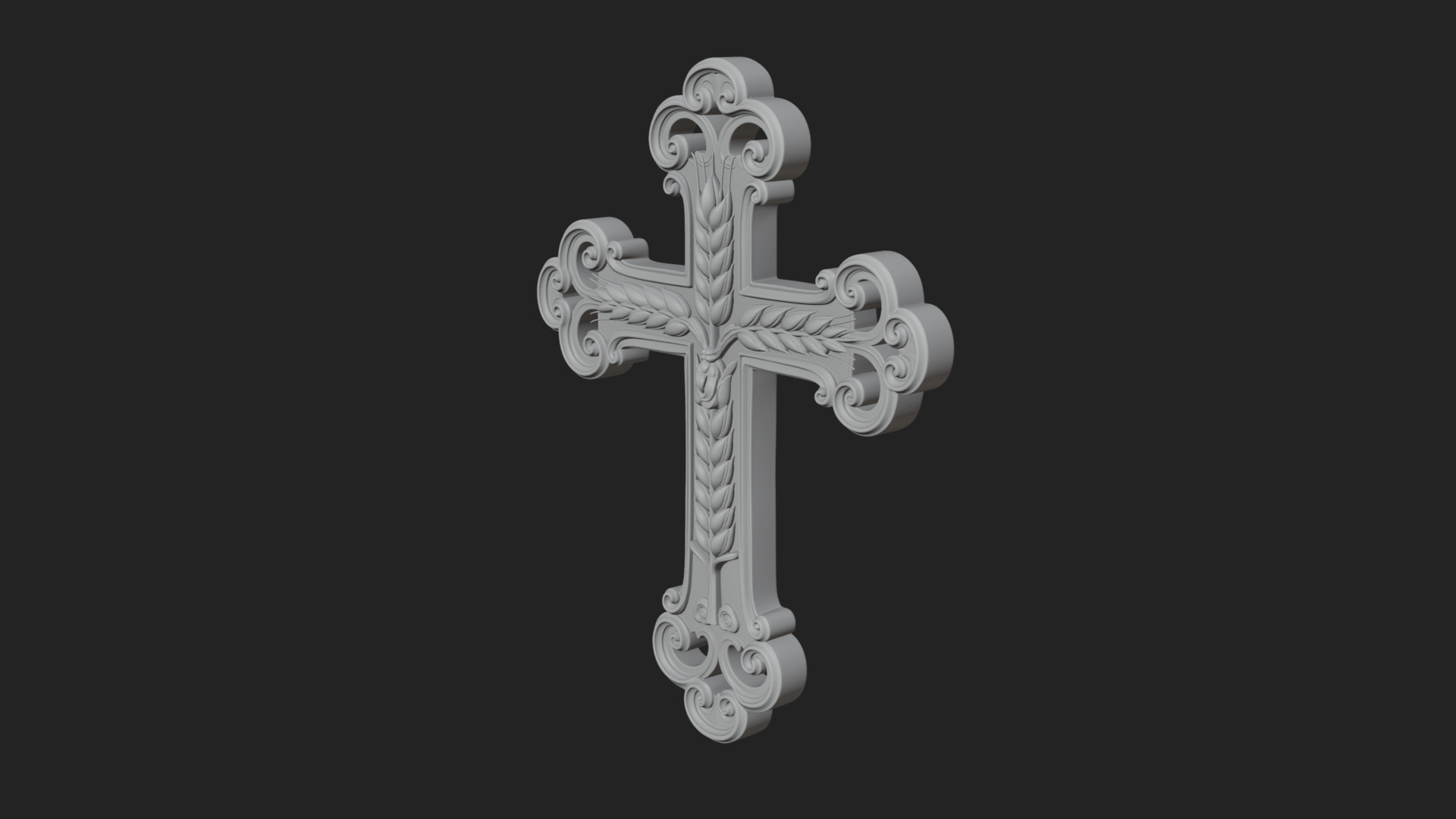 Carved Relief Wall Cross Design 9 3D Print Model 3D Model