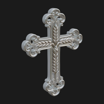 Carved Relief Wall Cross Design 9 3D Print Model