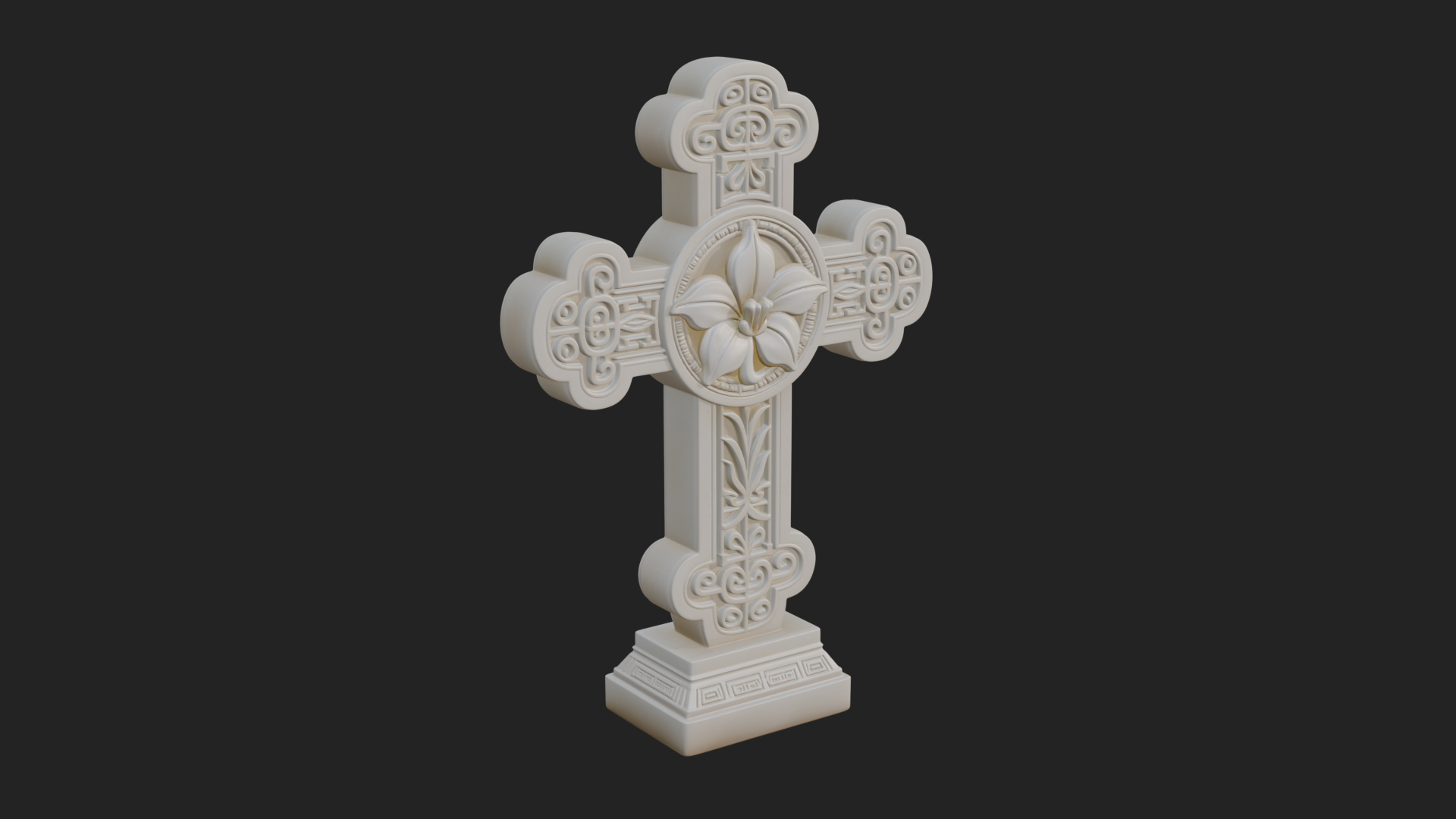 Carved Relief Wall Cross Design 90 3D Print Model 3D Model