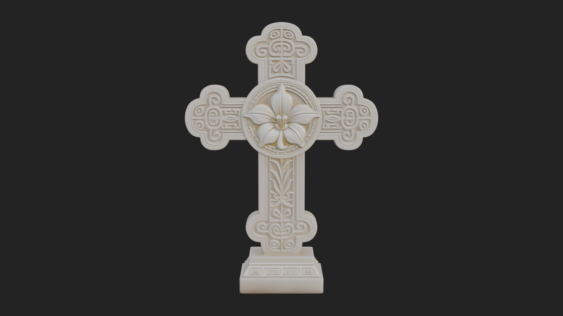 Carved Relief Wall Cross Design 90 3D Print Model 3D Model