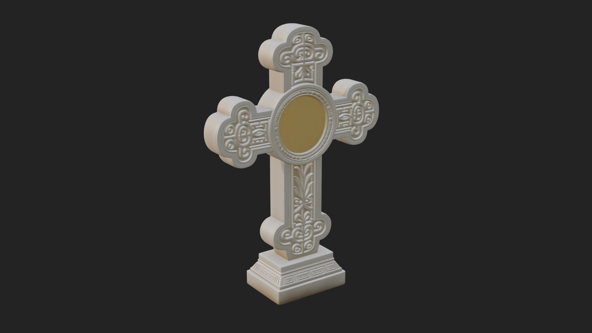 Carved Relief Wall Cross Design 90 3D Print Model 3D Model
