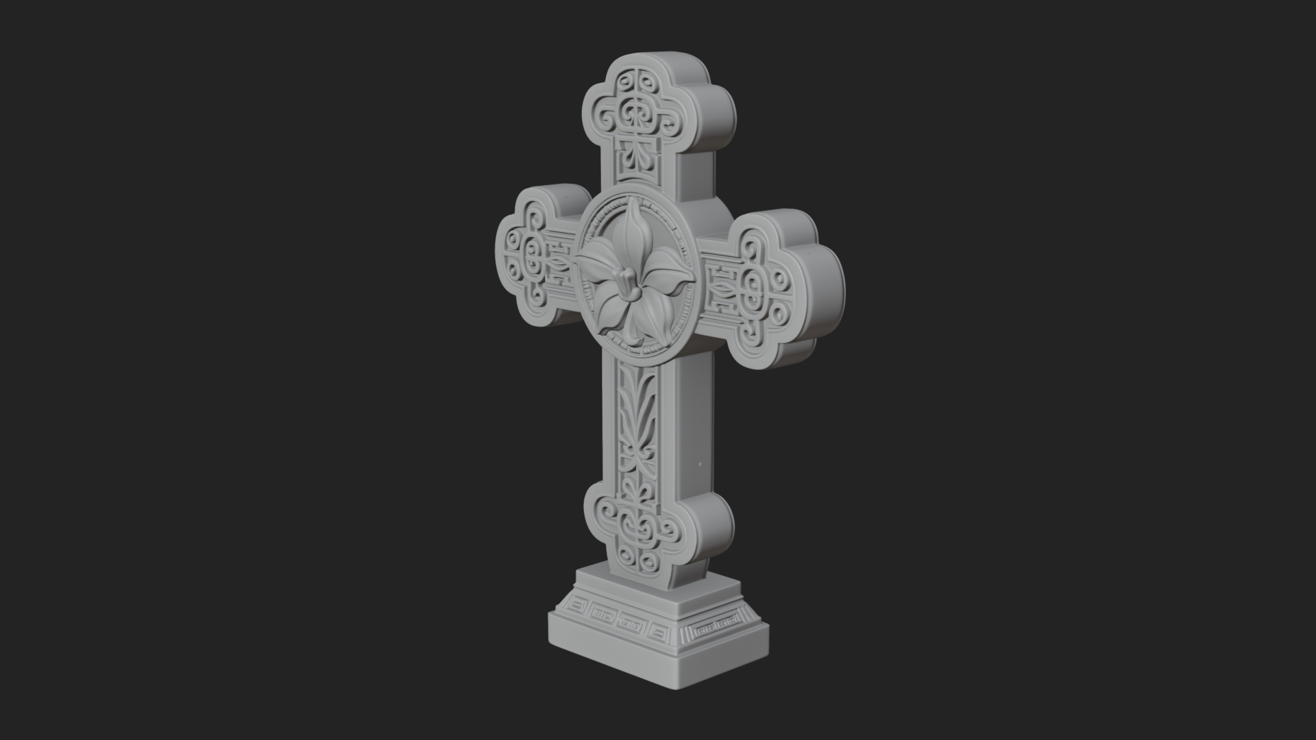 Carved Relief Wall Cross Design 90 3D Print Model 3D Model