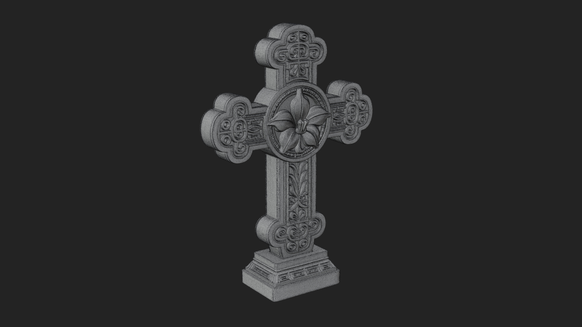 Carved Relief Wall Cross Design 90 3D Print Model 3D Model