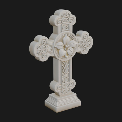 Carved Relief Wall Cross Design 90 3D Print Model