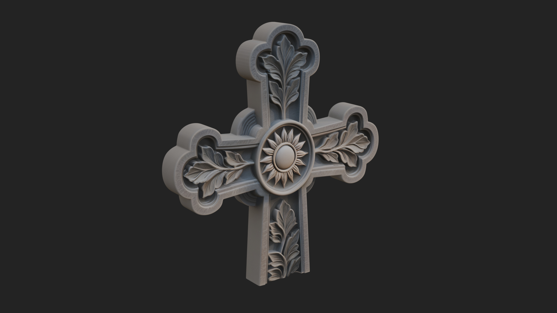 Carved Relief Wall Cross Design 91 3D Print Model 3D Model