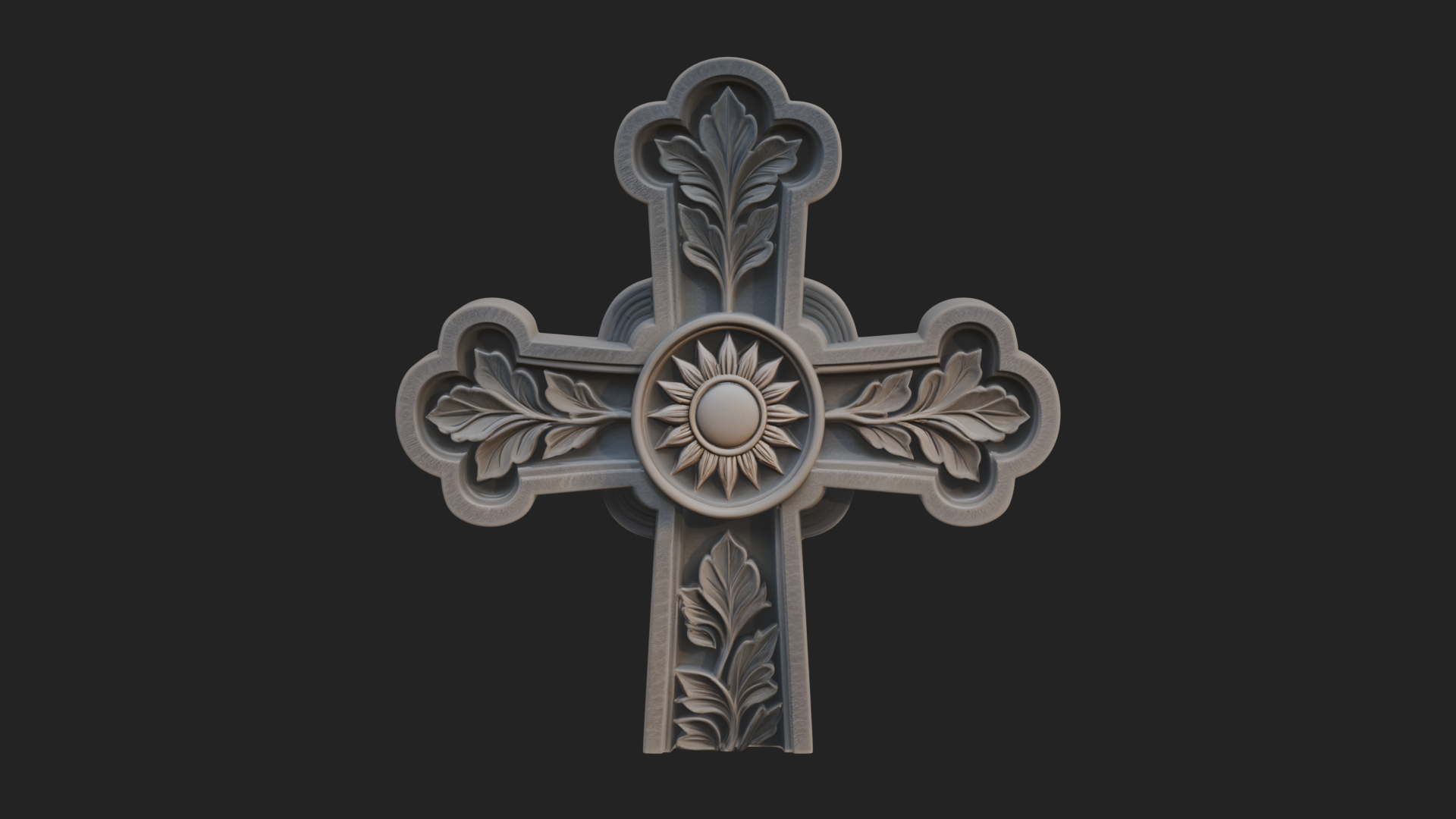 Carved Relief Wall Cross Design 91 3D Print Model 3D Model