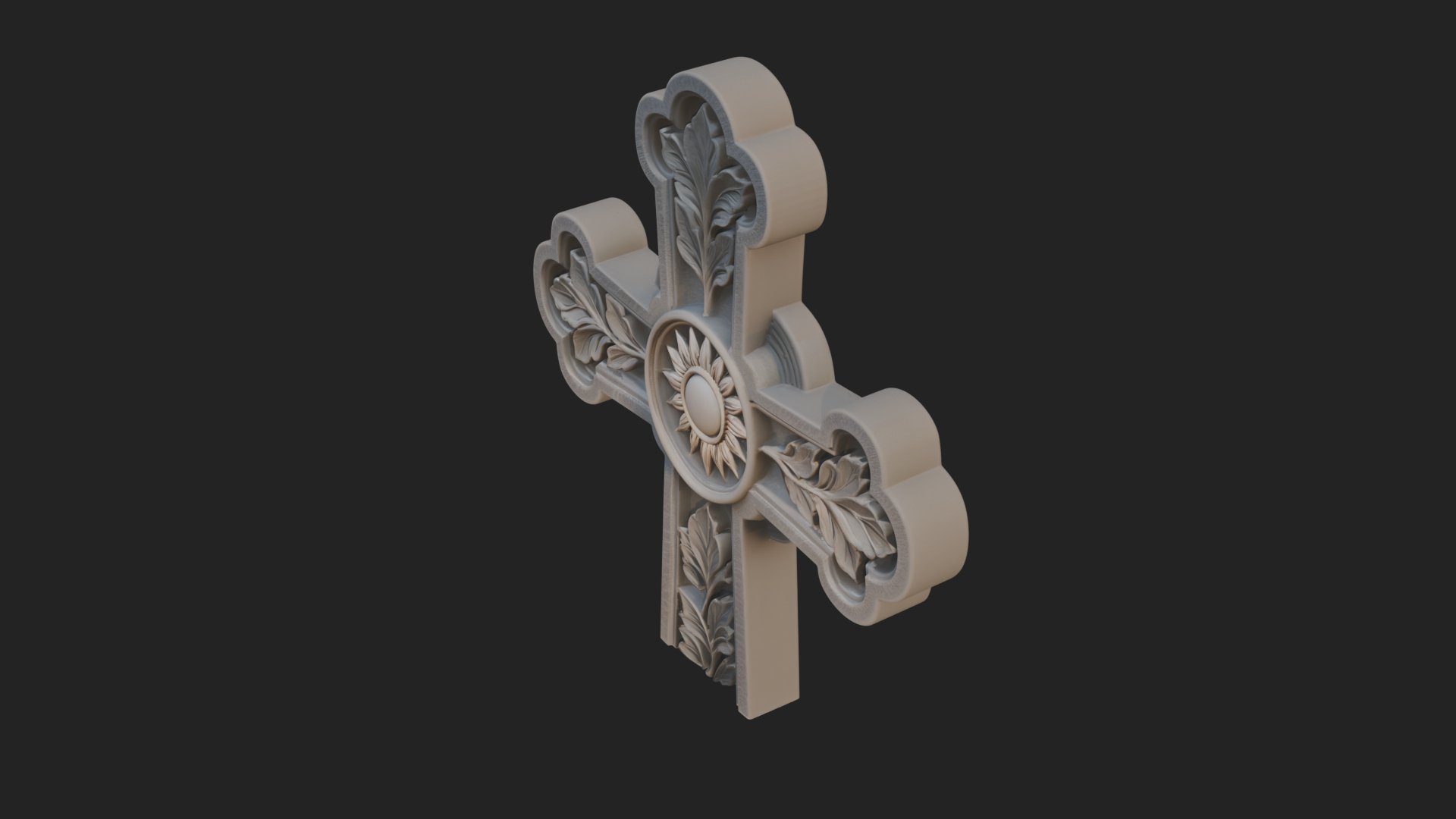 Carved Relief Wall Cross Design 91 3D Print Model 3D Model