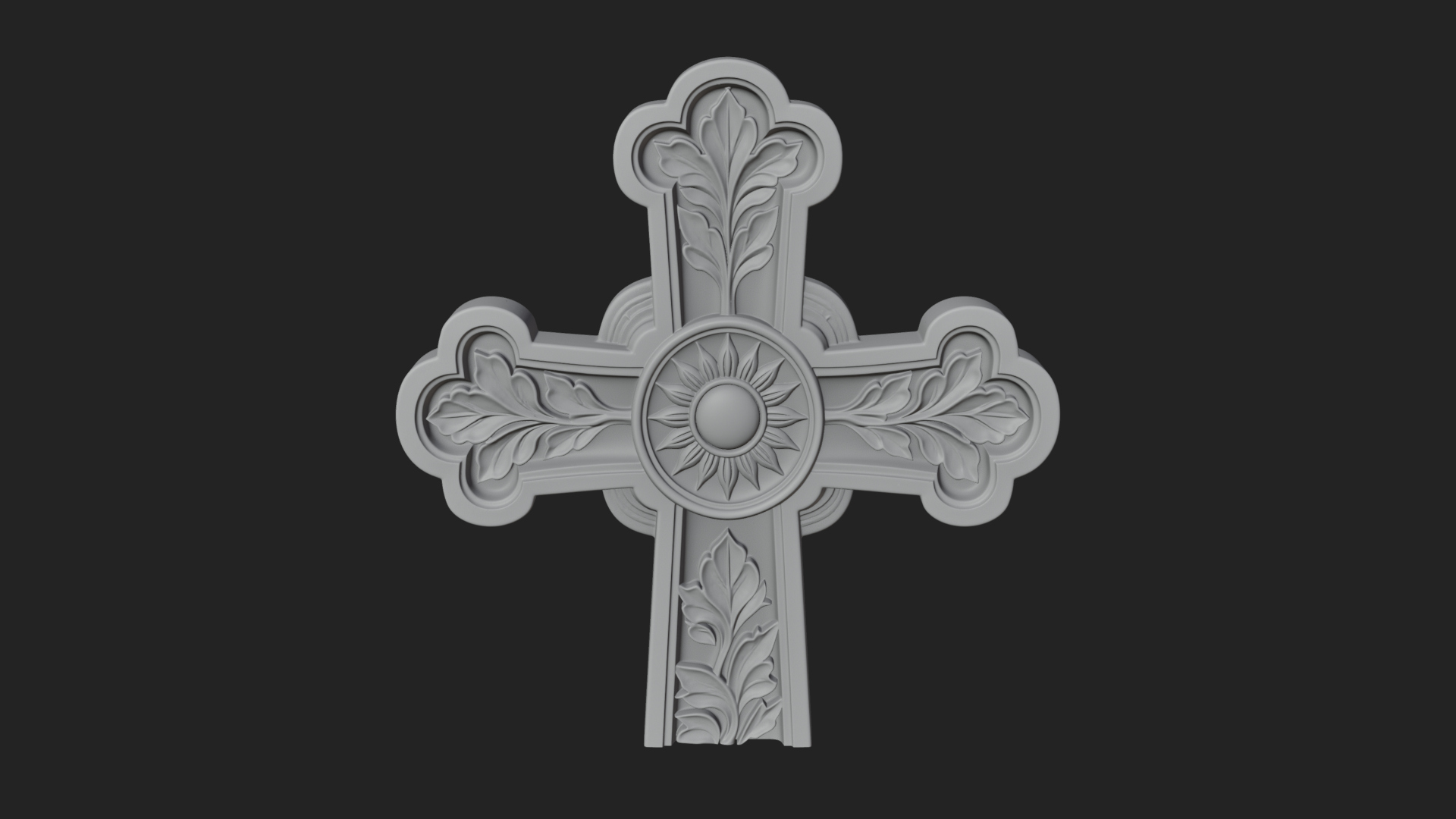 Carved Relief Wall Cross Design 91 3D Print Model 3D Model
