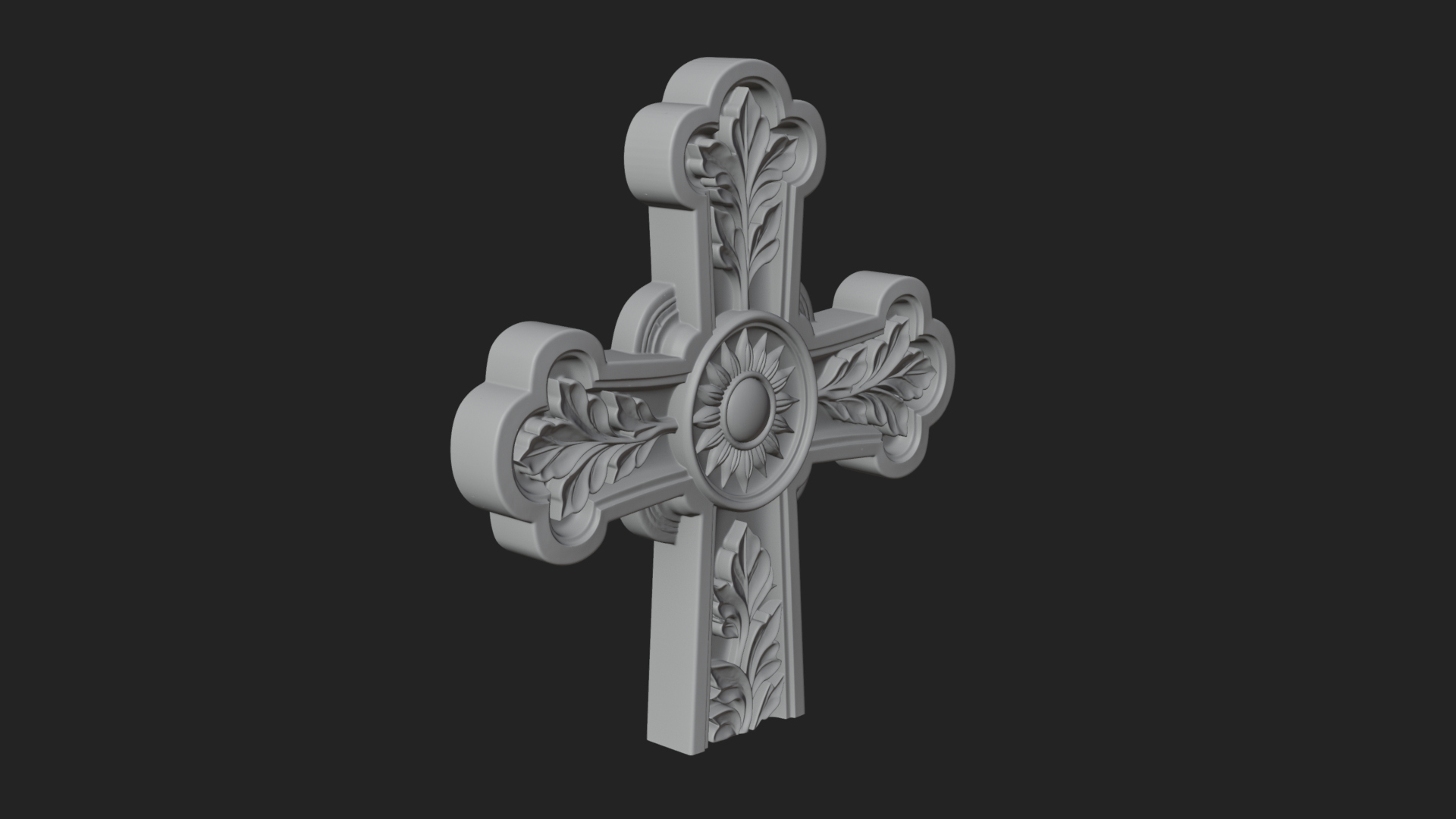 Carved Relief Wall Cross Design 91 3D Print Model 3D Model