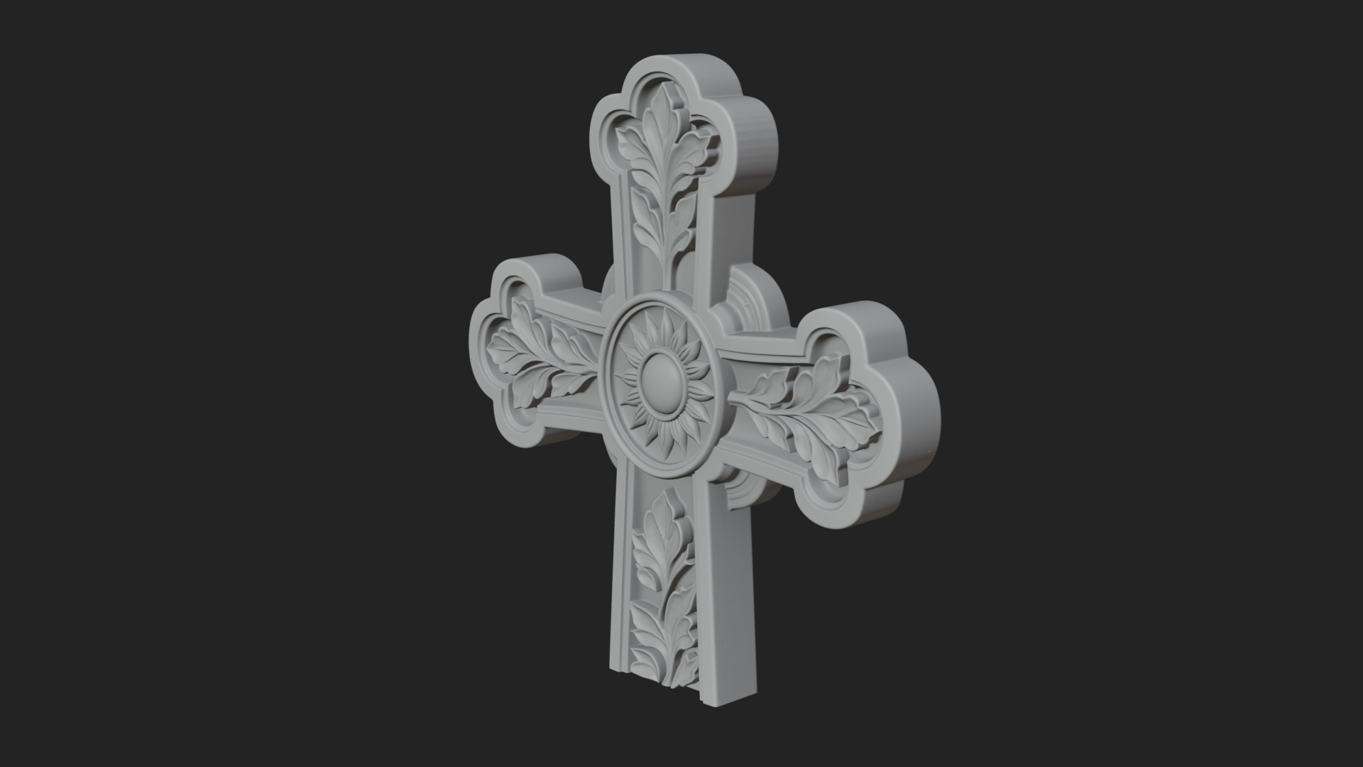 Carved Relief Wall Cross Design 91 3D Print Model 3D Model