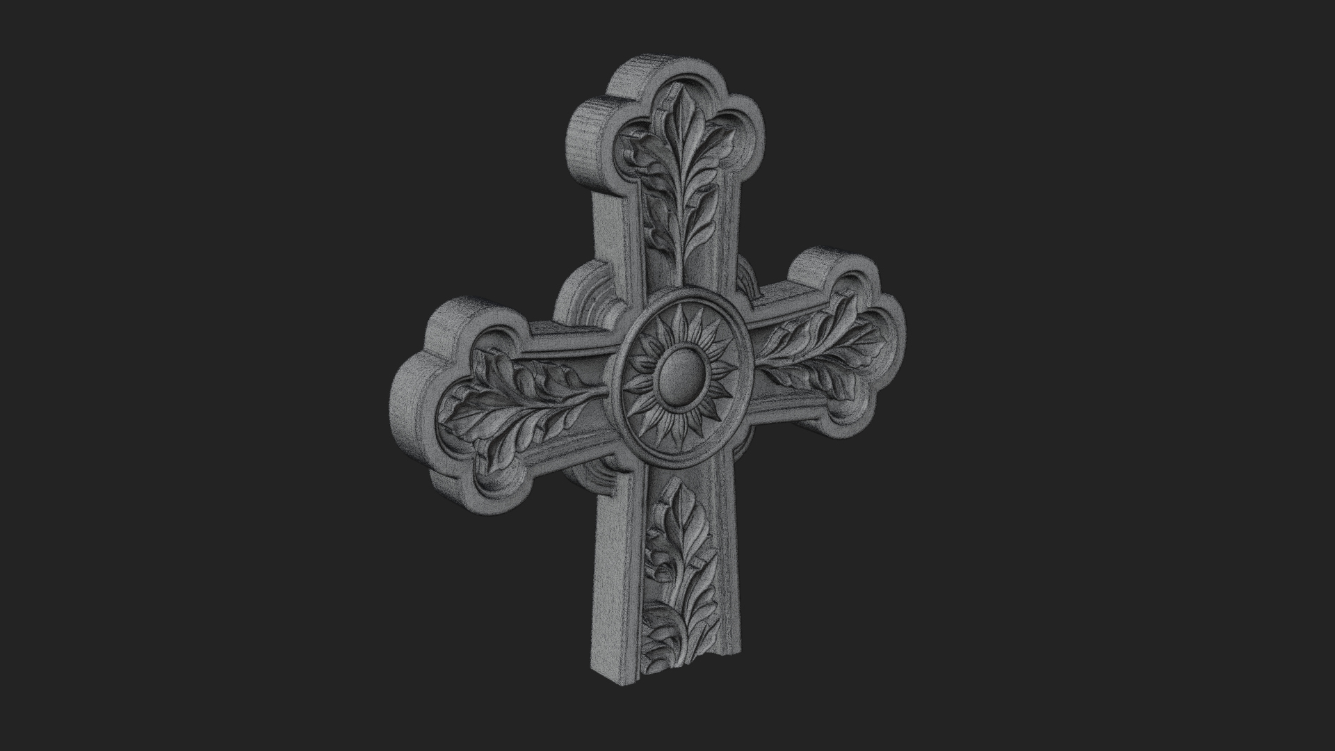 Carved Relief Wall Cross Design 91 3D Print Model 3D Model