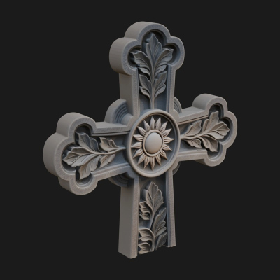 Carved Relief Wall Cross Design 91 3D Print Model