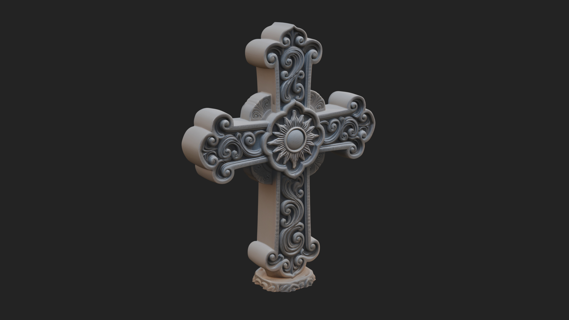 Carved Relief Wall Cross Design 92 3D Print Model 3D Model