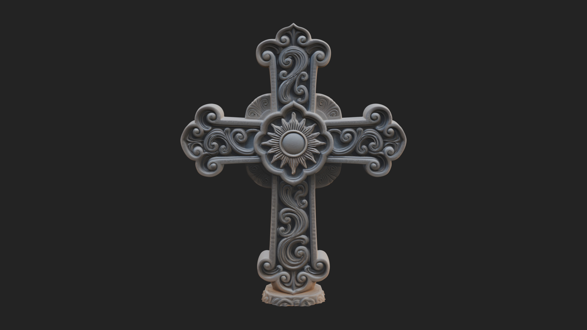 Carved Relief Wall Cross Design 92 3D Print Model 3D Model