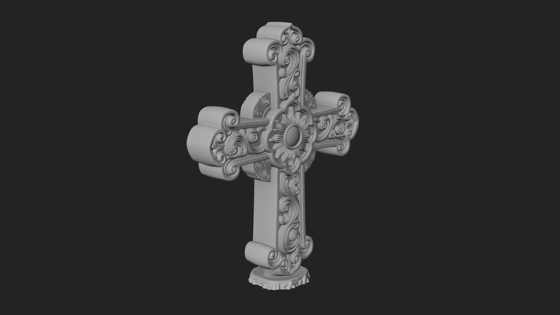 Carved Relief Wall Cross Design 92 3D Print Model 3D Model