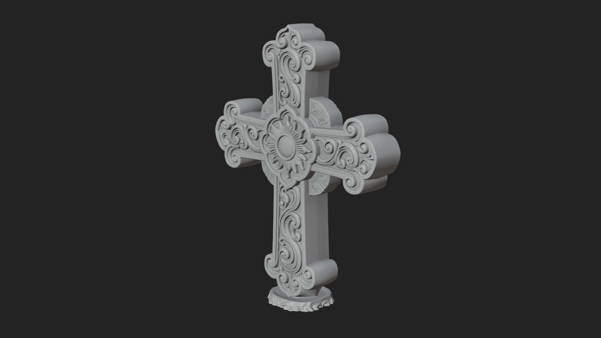 Carved Relief Wall Cross Design 92 3D Print Model 3D Model