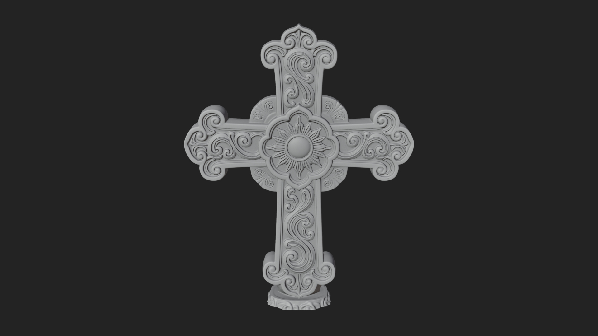 Carved Relief Wall Cross Design 92 3D Print Model 3D Model