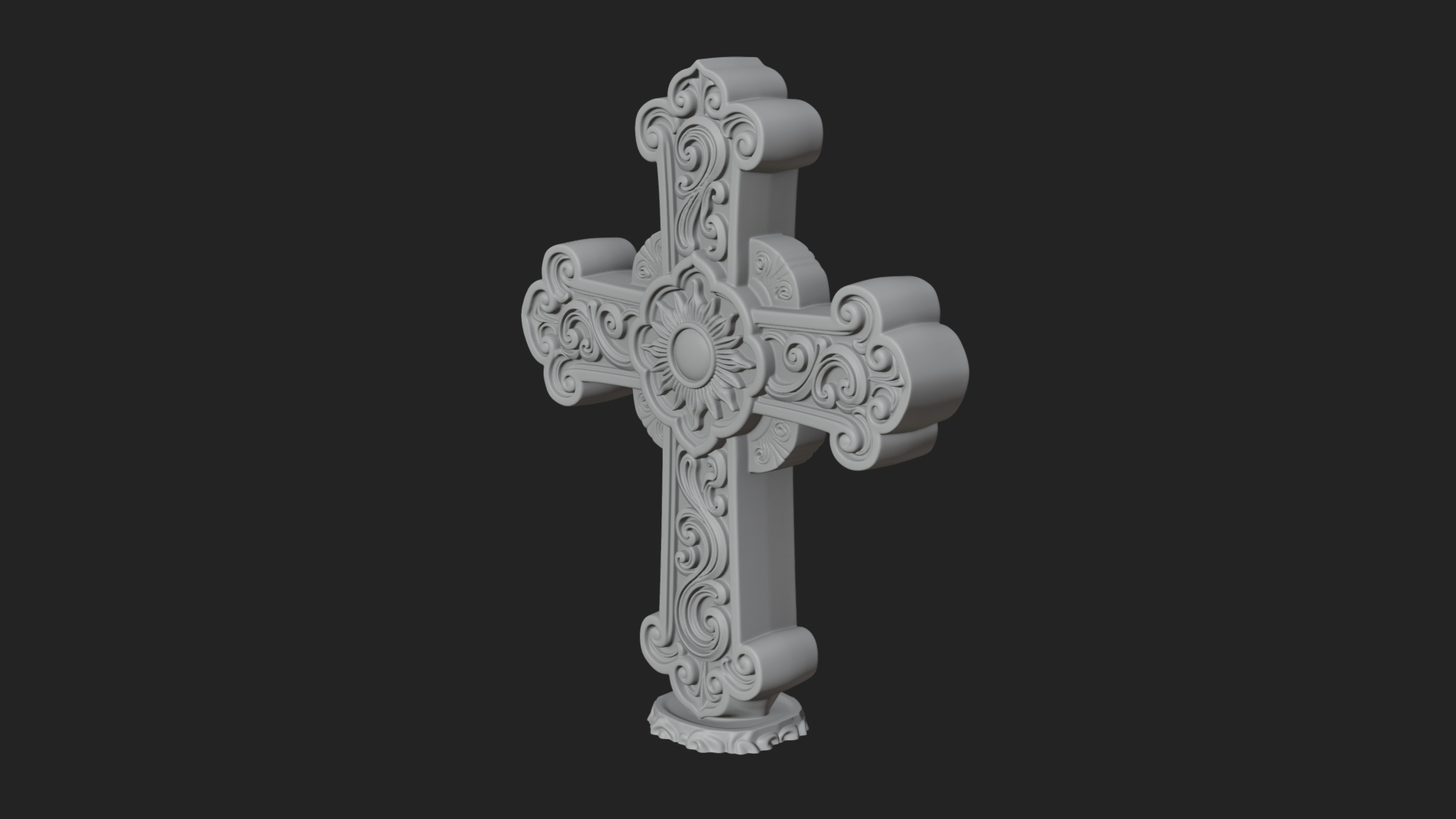 Carved Relief Wall Cross Design 92 3D Print Model 3D Model