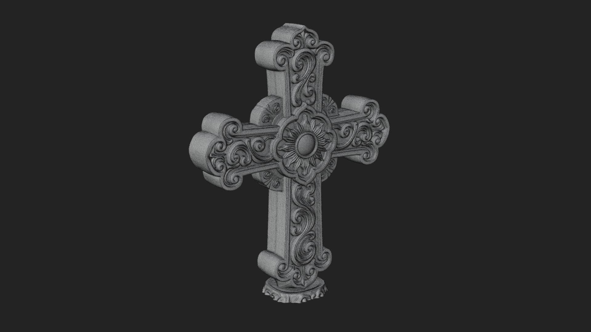 Carved Relief Wall Cross Design 92 3D Print Model 3D Model