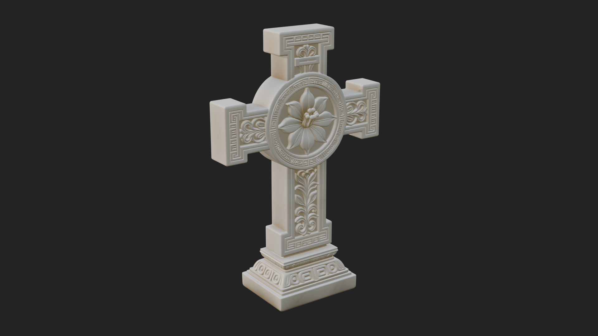 Carved Relief Wall Cross Design 93 3D Print Model 3D Model
