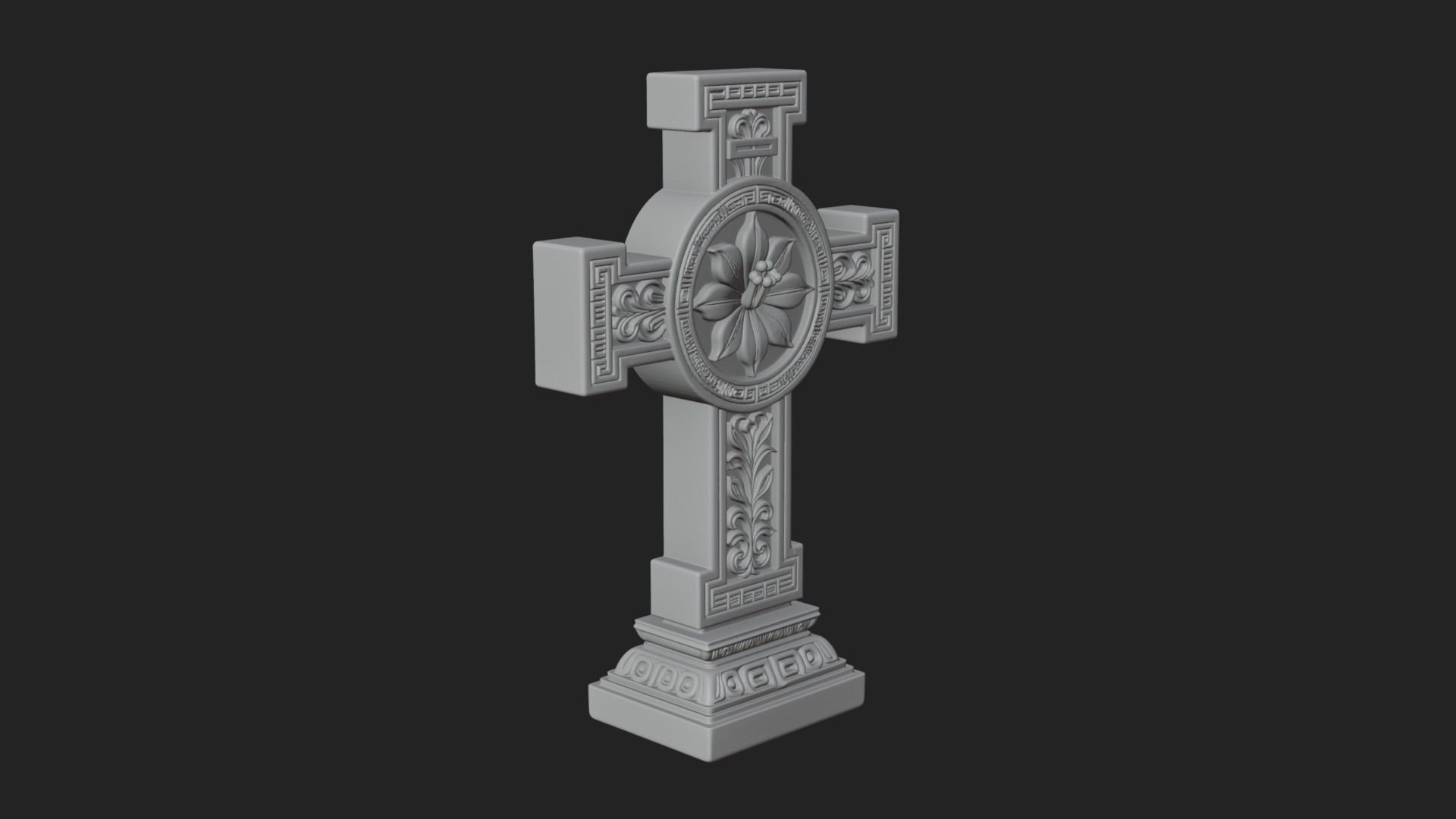 Carved Relief Wall Cross Design 93 3D Print Model 3D Model