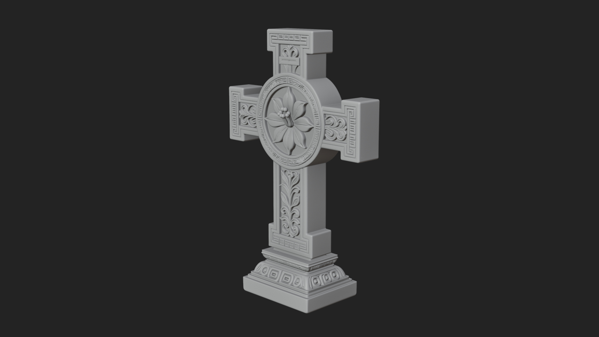 Carved Relief Wall Cross Design 93 3D Print Model 3D Model