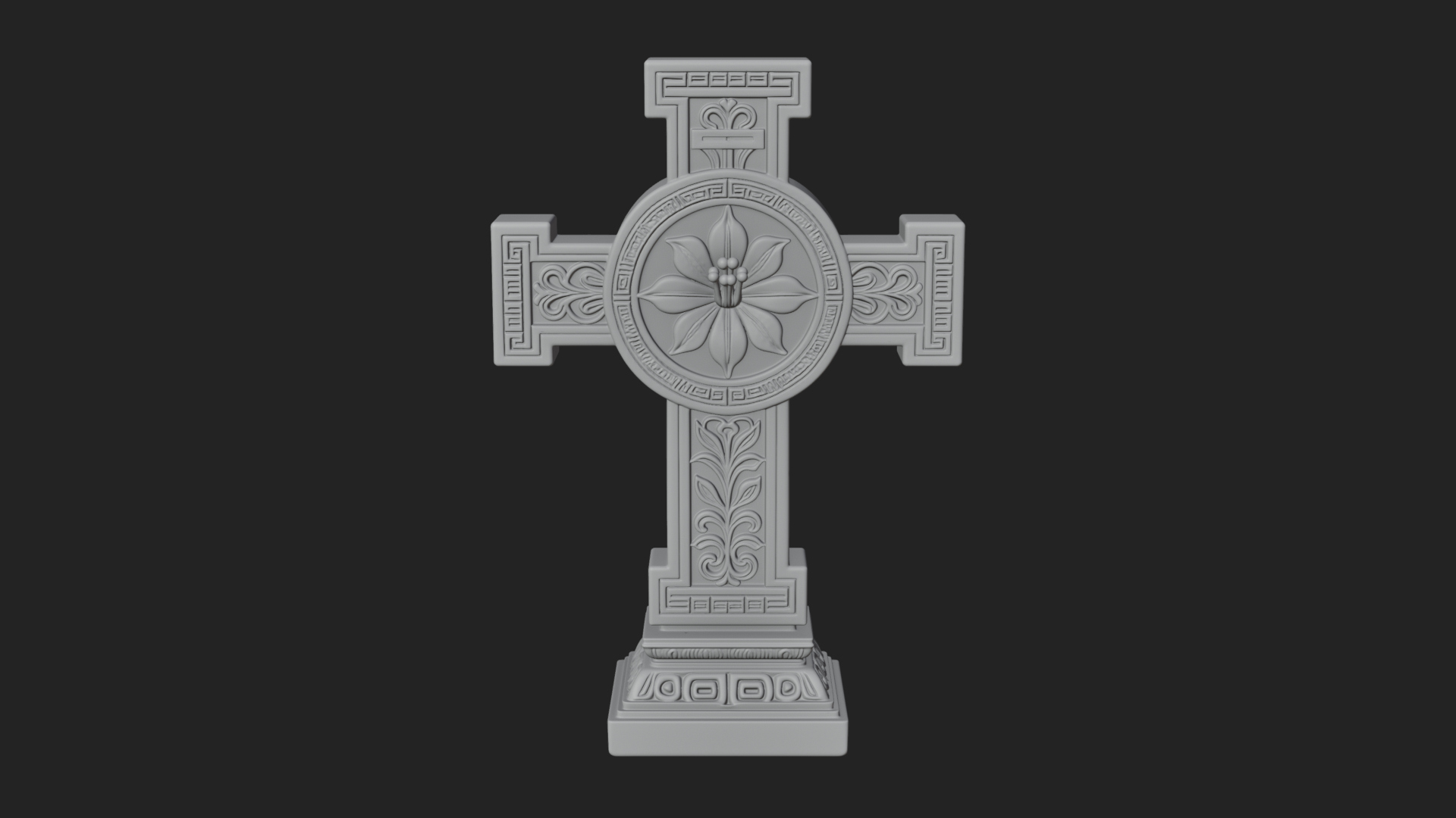 Carved Relief Wall Cross Design 93 3D Print Model 3D Model