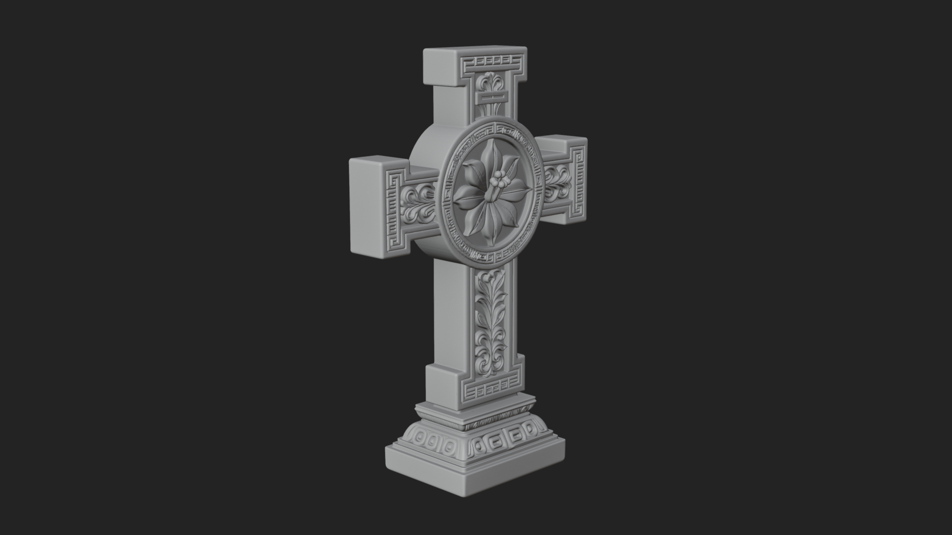 Carved Relief Wall Cross Design 93 3D Print Model 3D Model