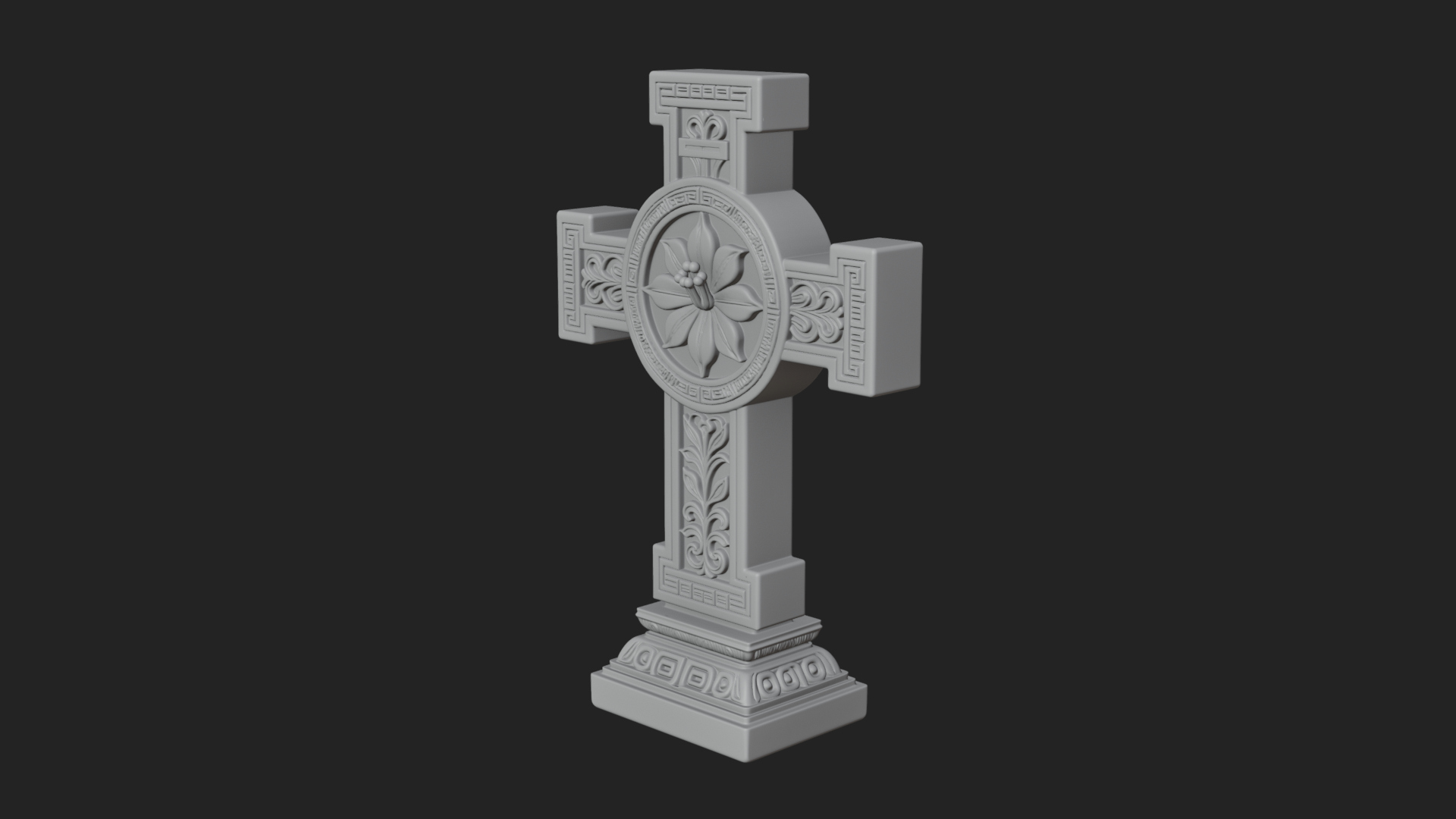 Carved Relief Wall Cross Design 93 3D Print Model 3D Model