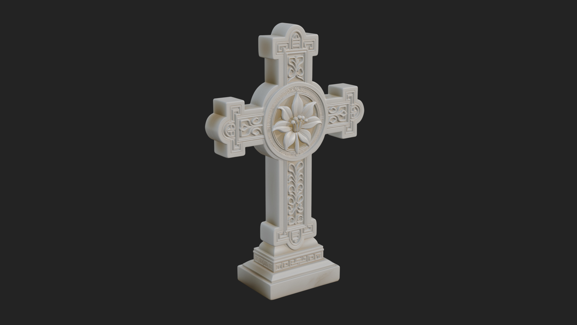 Carved Relief Wall Cross Design 94 3D Print Model 3D Model