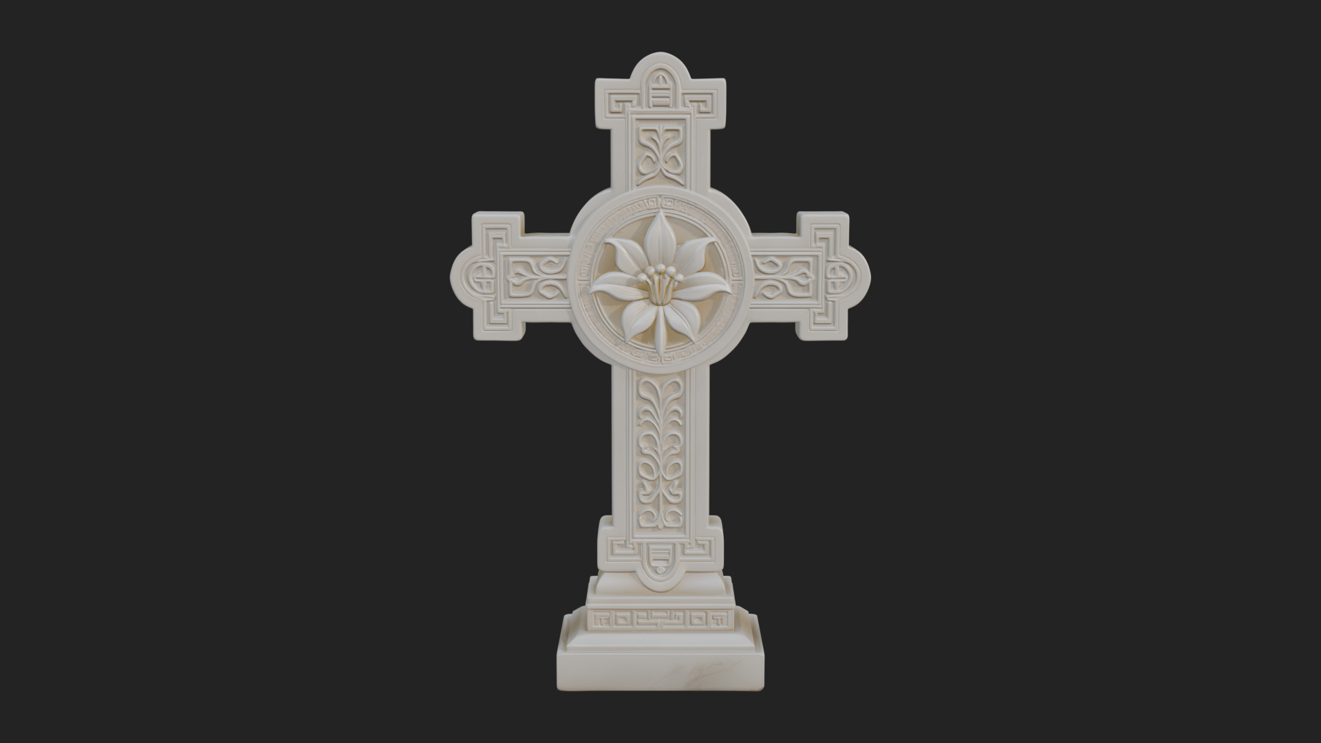 Carved Relief Wall Cross Design 94 3D Print Model 3D Model