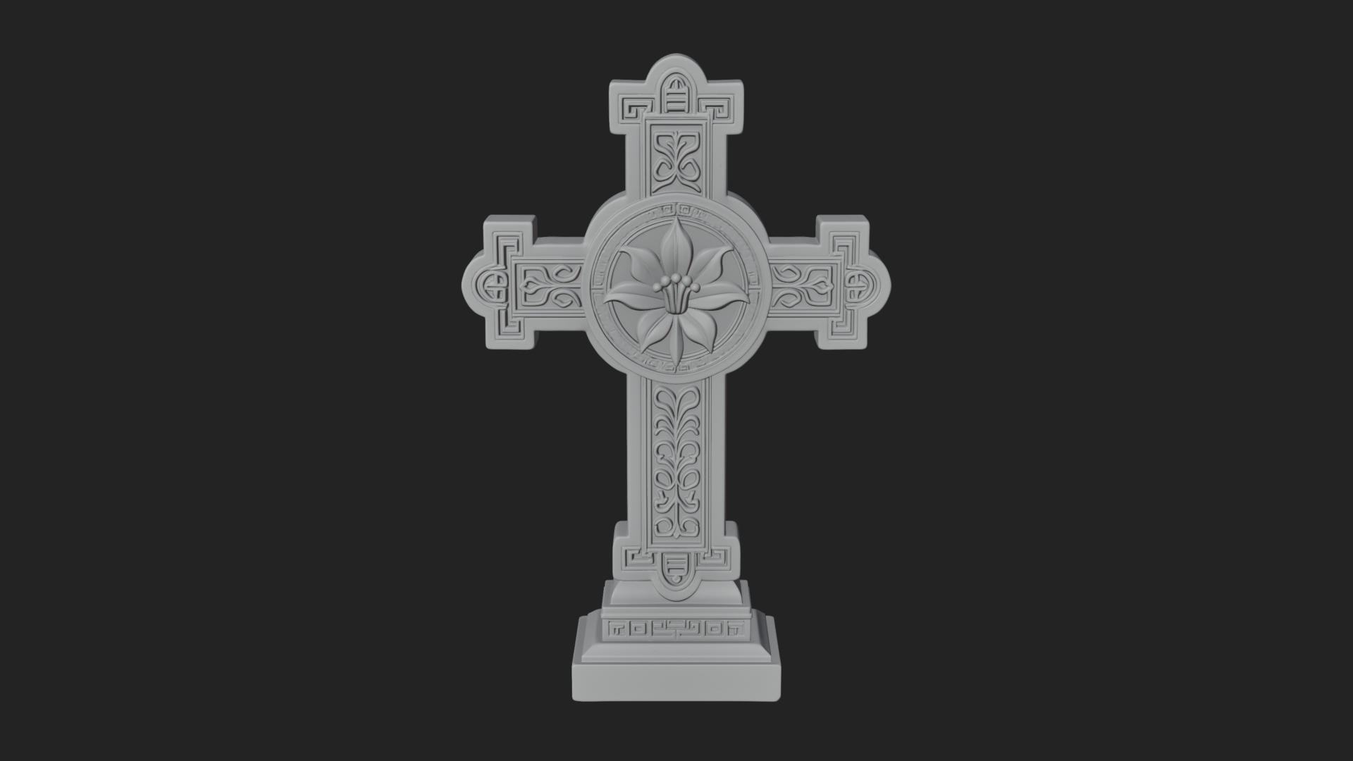 Carved Relief Wall Cross Design 94 3D Print Model 3D Model