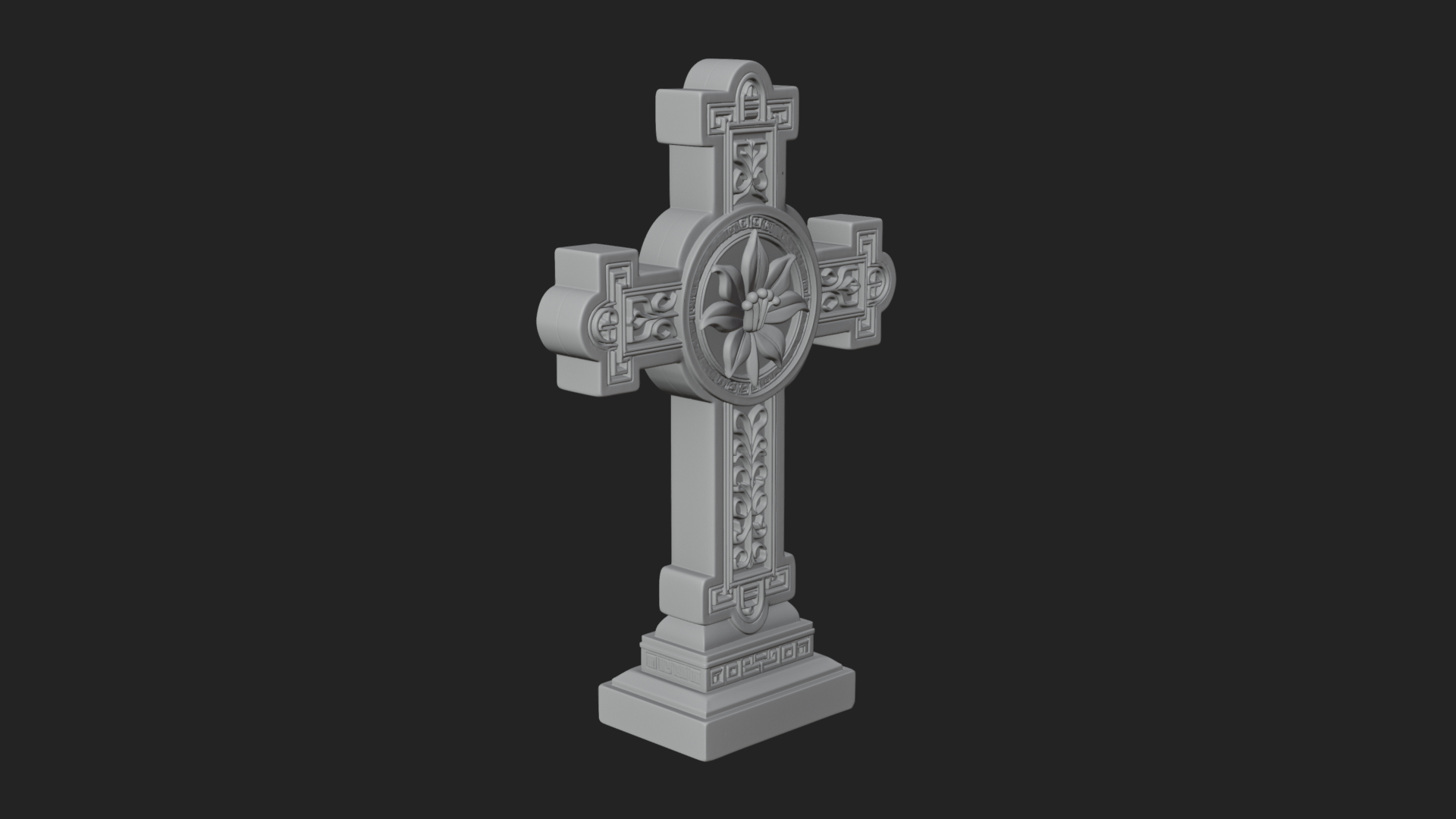 Carved Relief Wall Cross Design 94 3D Print Model 3D Model