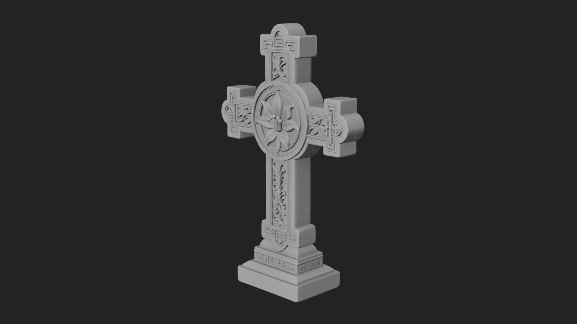 Carved Relief Wall Cross Design 94 3D Print Model 3D Model