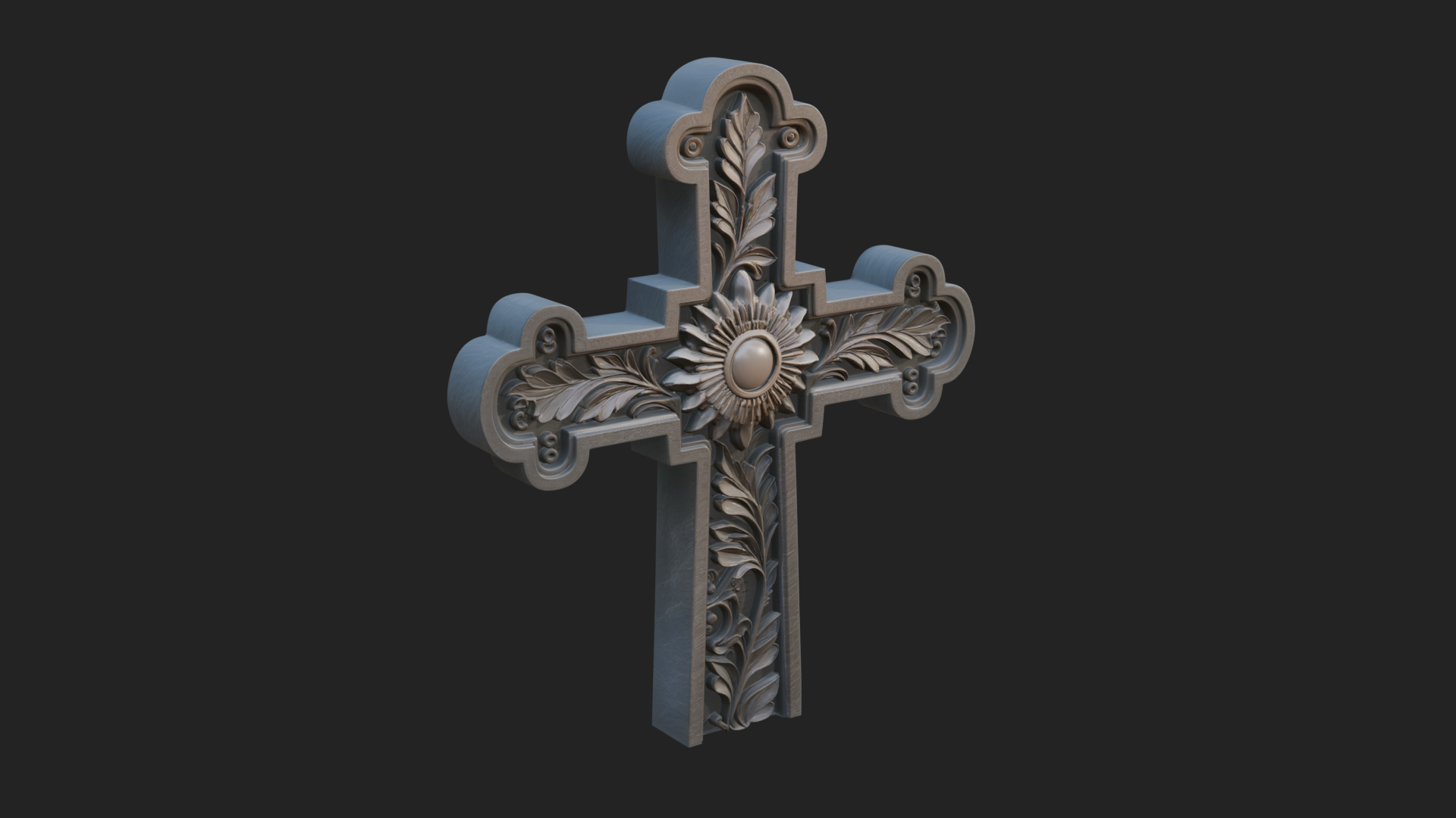 Carved Relief Wall Cross Design 95 3D Print Model 3D Model