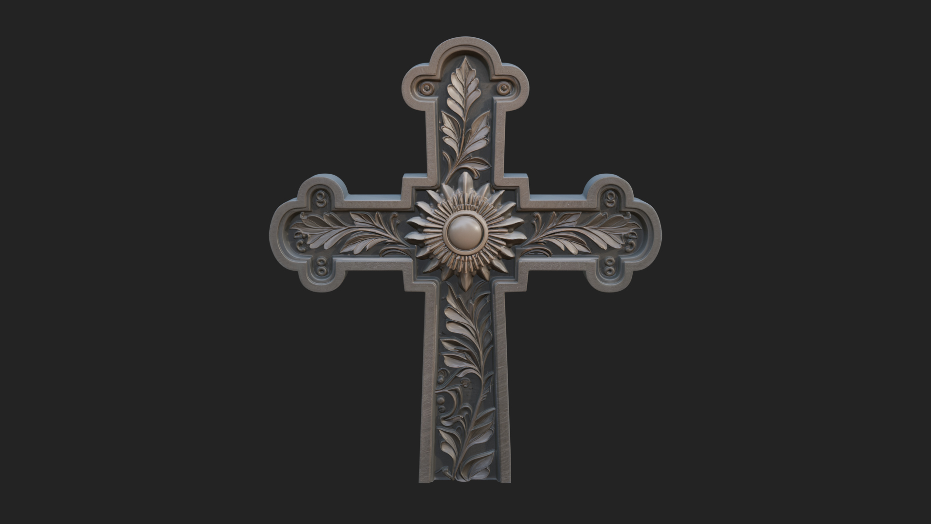 Carved Relief Wall Cross Design 95 3D Print Model 3D Model