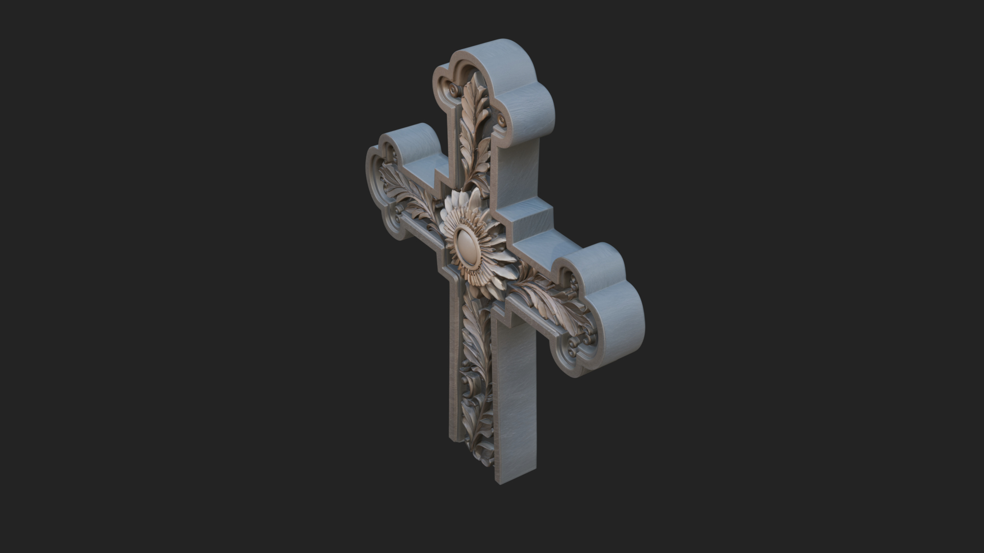 Carved Relief Wall Cross Design 95 3D Print Model 3D Model